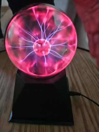 Candeeiro de Plasma Vermelho e Preto