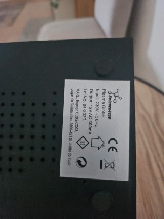 Candeeiro de Plasma Vermelho e Preto