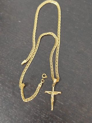 Collana con Crocefisso con timbro 750
