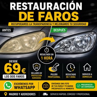 PULIDO DE FAROS MADRID | 2 FAROS 69€