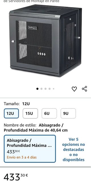 StarTech Rack Pared 12U 19" con Estante 1U