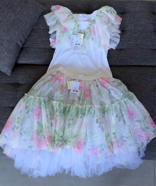 Abito bambina floreale con tulle tg. Xs
