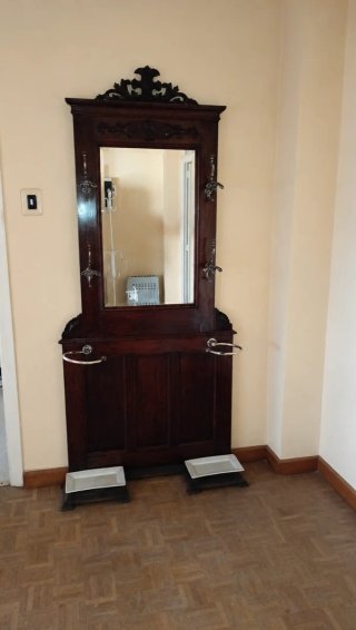 Antiguo recibidor espejo perchero paragüero