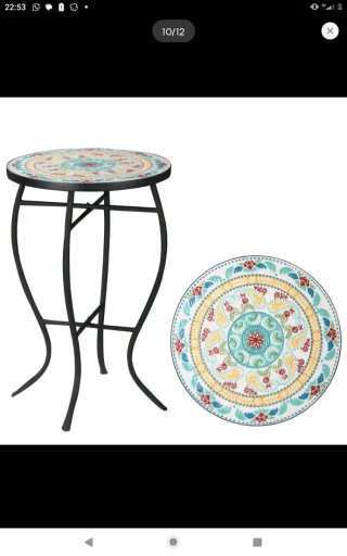 Mesa auxiliar mosaico jardín
