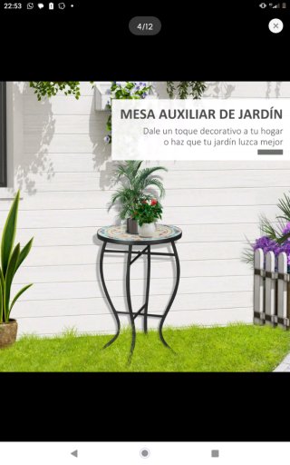 Mesa auxiliar mosaico jardín