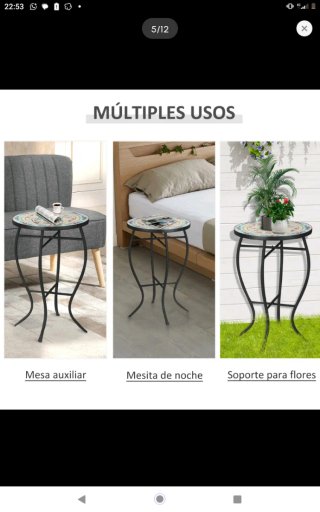 Mesa auxiliar mosaico jardín
