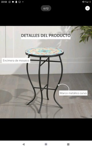 Mesa auxiliar mosaico jardín
