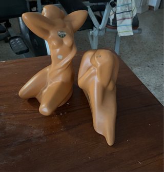 Figuras Vintage Años 80 Estilo Esculpidas cerámica