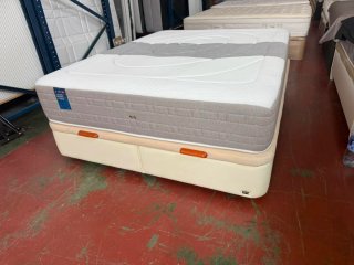 Canapé tapizado polipiel + Colchón Bultex 150x200
