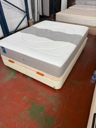 Canapé tapizado polipiel + Colchón Bultex 150x200