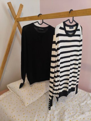 Pack 2 jerseys Zara: negro y rayas
