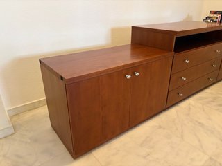 Conjunto Muebles Nogal: TV + Cajones + Puertas