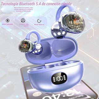 Auriculares Clip Open Ear Bluetooth Pantalla LED