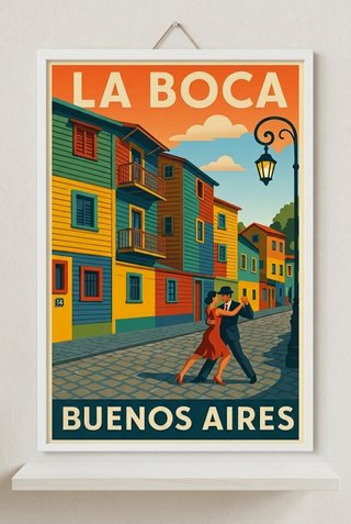 Lámina La Boca Buenos Aires Tango Cuadro A3 A4