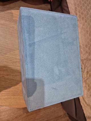 Joyero azul con cajones y llave