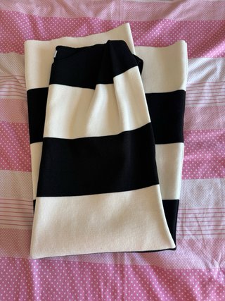 Vestido corto Mango rayas blanco y negro