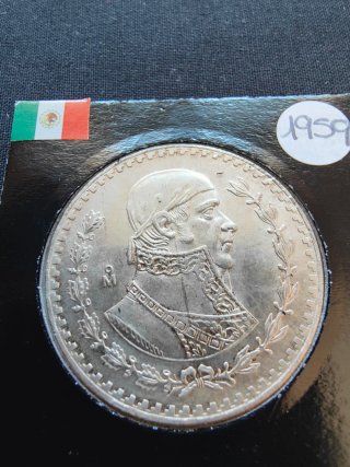 Moneda 1 Peso México 1959 Morelos