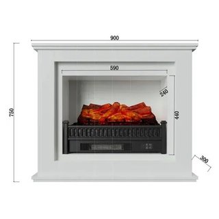 Kekai Chimenea eléctrica Bairon 90x30x75 cm 1820W