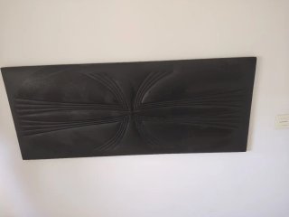 Cabecero de cama polipiel negro 1,35cm