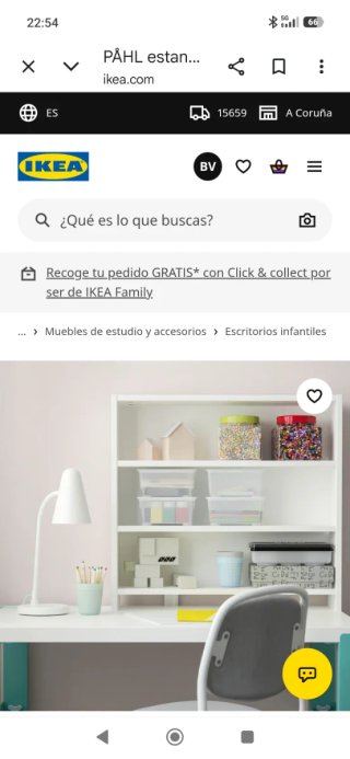 Escritorio infantil con estantería