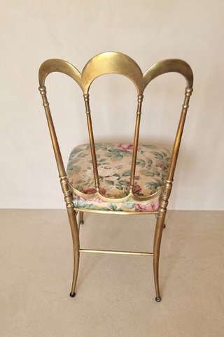 Set 4 sedie vintage Chiavarina ottone dorato