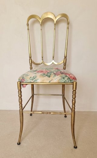 Set 4 sedie vintage Chiavarina ottone dorato