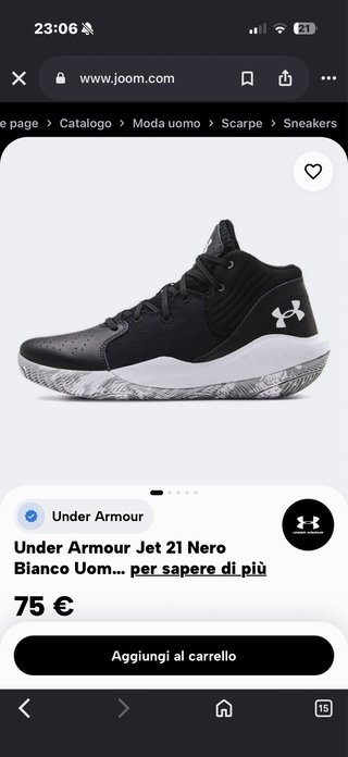 Scarpe Under Armour Jet 21 Nero/Bianco
