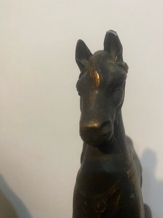 Cavallo in spaltro , rame e finitura bronzo