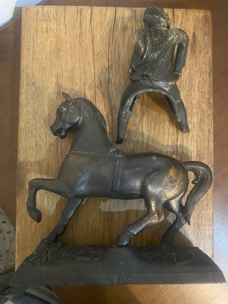 Cavallo in spaltro , rame e finitura bronzo