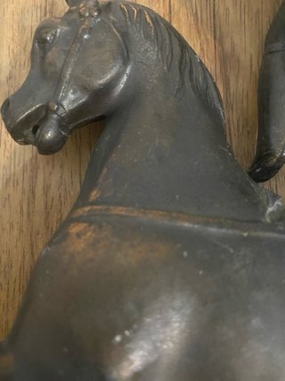Cavallo in spaltro , rame e finitura bronzo