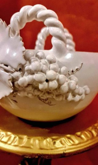 Cestino ceramica bianca Donna Barbara