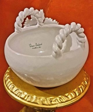 Cestino ceramica bianca Donna Barbara