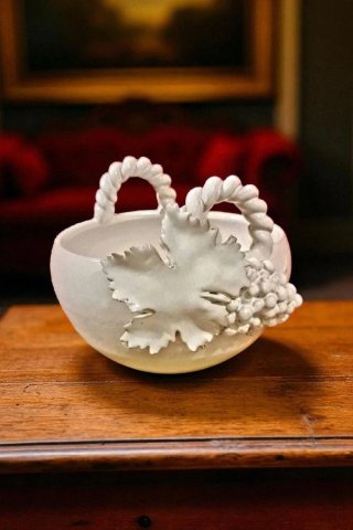 Cestino ceramica bianca Donna Barbara