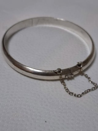 Pulsera plata 925 ley con cadena seguridad