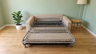 Divano letto matrimoniale 2 posti beige rigato