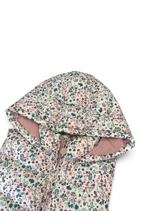 Chaleco floral con capucha