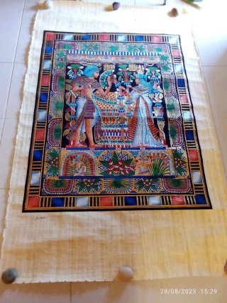 Pintura em Papiro Egípcio com Certificado