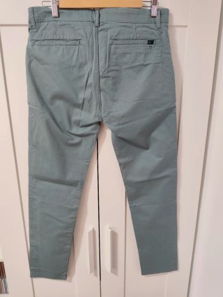 Pantalones Chinos Zara Hombre Gris Azul Verdoso