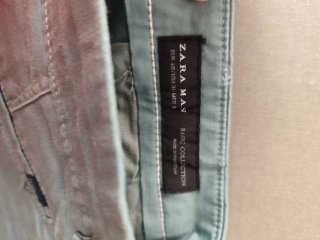 Pantalones Chinos Zara Hombre Gris Azul Verdoso
