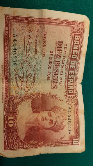 Billete 10 Pesetas Banco de España 1935
