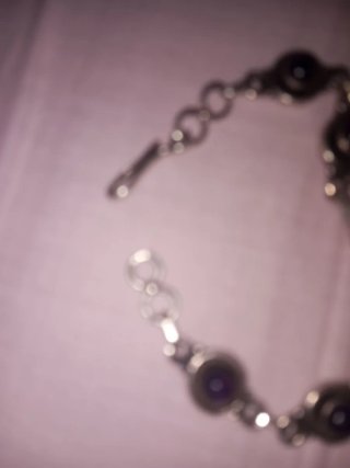 Pulsera Antigua Plata con Piedras Moradas