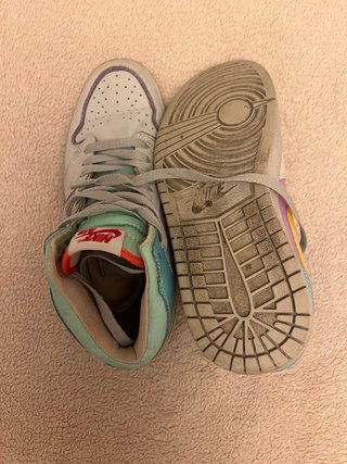 Zapatillas Nike Air Jordan 1 Morado y Turquesa