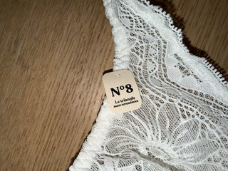 Conjunto lencería Etam encaje blanco y rosa