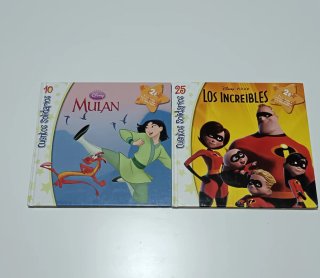 Lote de 2 cuentos Disney - Los Increíbles y Mulan