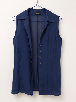 UNIT Blusa Chaleco Gasa Transparente Talla Única