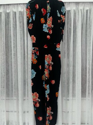 Mono Zara flores negro talla S