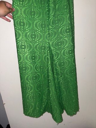 Vestido largo fiesta/boda guipur verde Solo Diseño