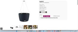 Jardinera Colgante Negro Grafito  35cm