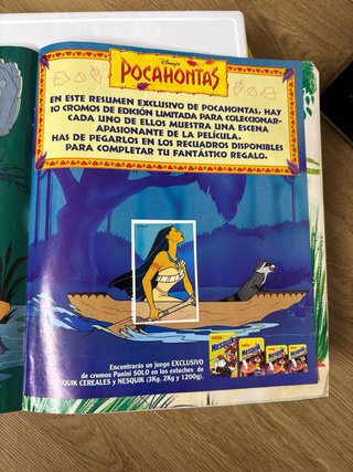 Álbum de cromos Disney Pocahontas Panini