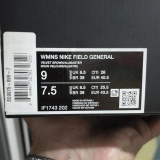 Nike Field General TG 40.5 EU Marrone Velluto